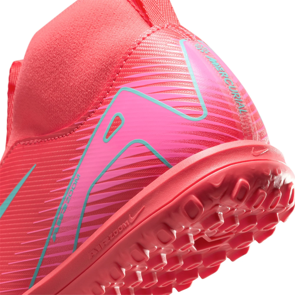 Nike Jr. Zoom Superfly 10 Academy Turf Soccer Shoes (Ember Glow/Aurora Green)