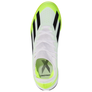 adidas Jr. X Crazyfast.3 Turf Soccer Shoes (White/Core Black/Lucid Lemon)