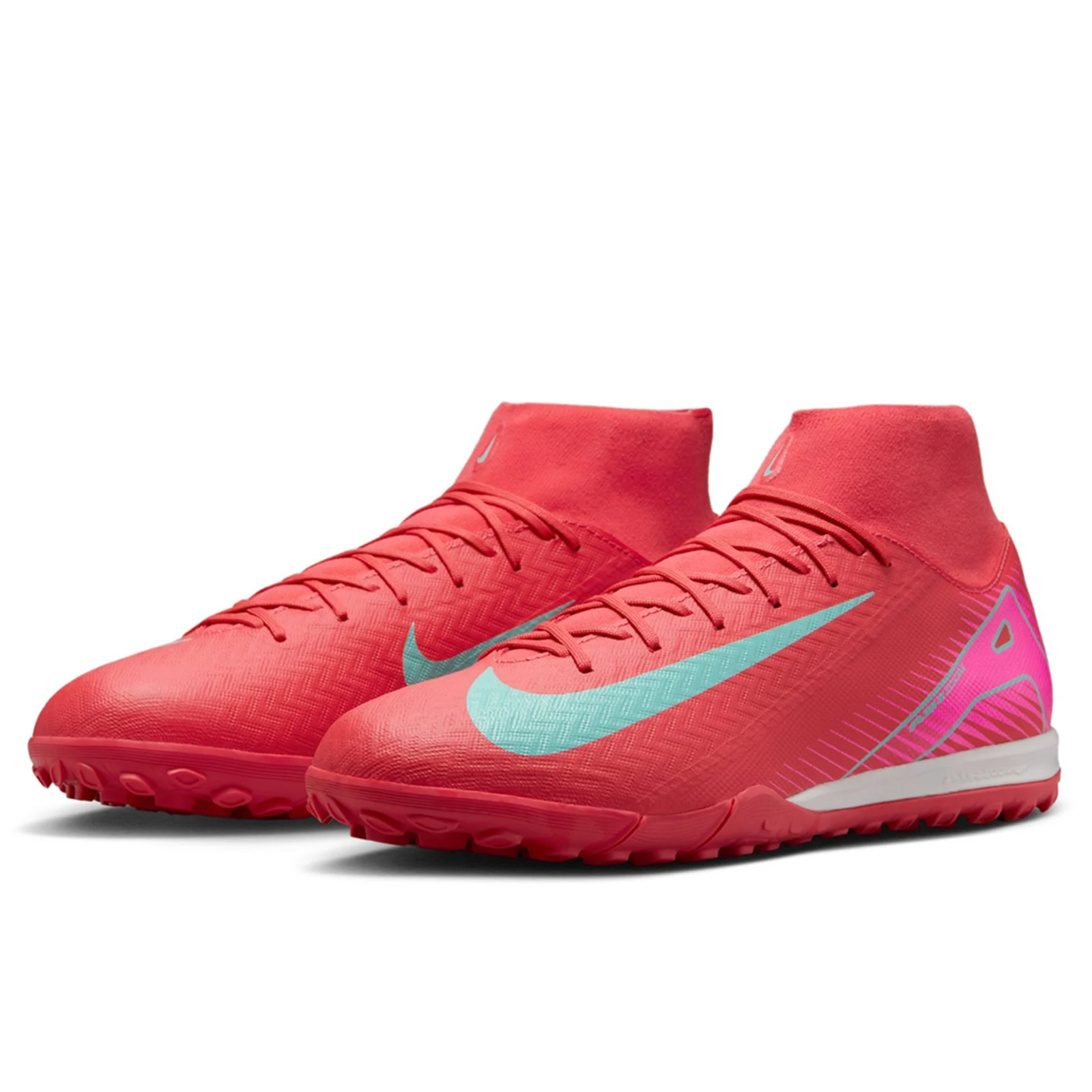 Nike Zoom Superfly 10 Academy Turf Soccer Shoes (Ember Glow/Aurora Green)