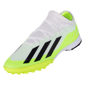 adidas Jr. X Crazyfast.3 Turf Soccer Shoes (White/Core Black/Lucid Lemon)