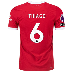 Nike Liverpool Authentic Thiago Vaporknit Match Home Jersey w/ EPL + No Room For Racism 23/24 (Red/White)
