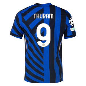 Nike Inter Milan Authentic Marcus Thuram Home Jersey w/ Champions League + Scudetto Patch 24/25 (Lyon Blue/Black)