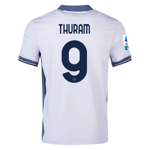 Nike Inter Milan Marcus Thuram Away Jersey w/ Serie A + Scudetto Patch 24/25 (Summit White/Iris Whisper)