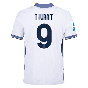 Nike Inter Milan Authentic Marcus Thuram Away Jersey w/ Serie A + Scudetto Patch 24/25 (White/Silver)