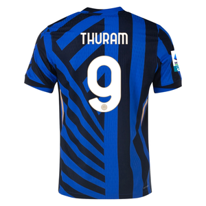 Nike Inter Milan Authentic Marcus Thuram Home Jersey w/ Serie A + Scudetto Patch 24/25 (Lyon Blue/Black)