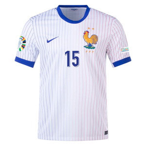 Nike France Marcus Thuram Away Jersey w/ Euro 2024 Patches 24/25 (White/Bright Blue)