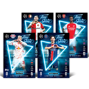 Topps Match Attax Time To Shine Champions League Trading Cards Mega Tin #1 24/25 (44 Cards + 4 Limited Edition Cards)