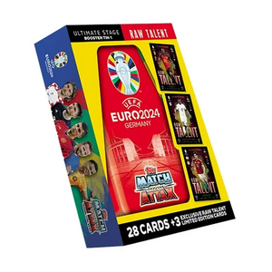 Topps Match Attax Extra Euro 2024 Booster Tin #1 Raw Talent Trading Cards (28 Cards + 3 Limited Edition Cards)