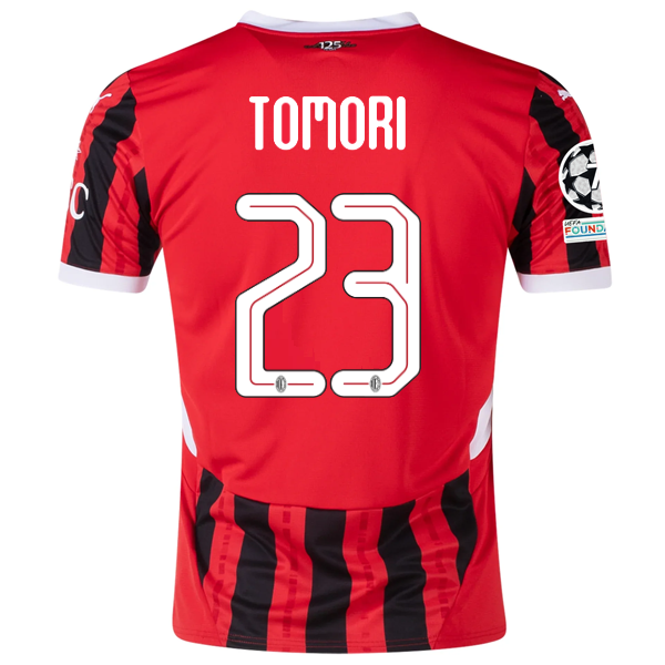 Puma AC Milan Tijjani Reijnders Home Jersey w Champions League Patche Soccer Wearhouse