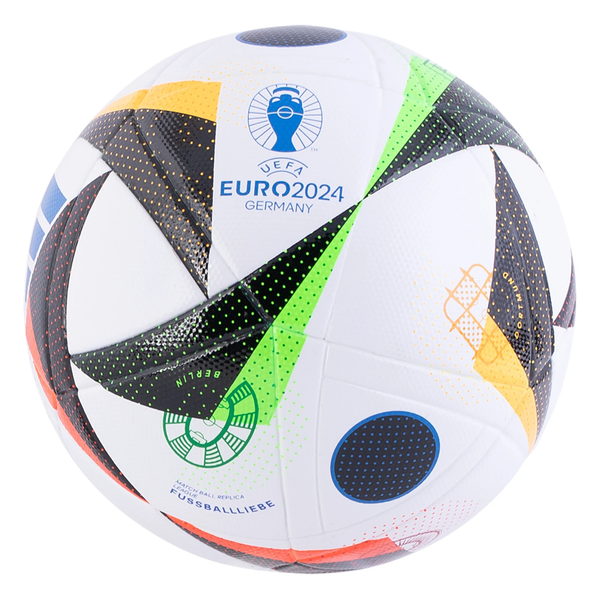 adidas UEFA Euro 2024 Top League Ball (White/Black/Glory Blue) Soccer