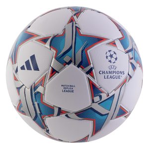 adidas Champions League Top Ball 23/24 (White/Silver Metallic/Bright Cyan)