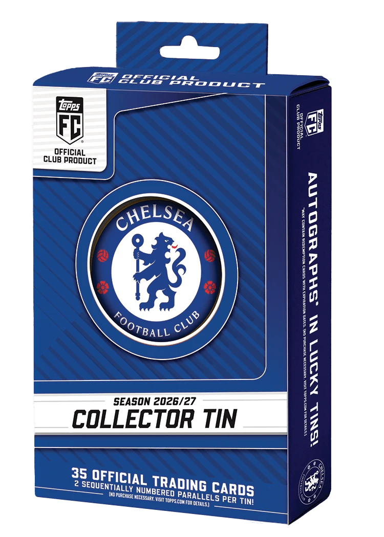 Topps Chelsea Collector Tin Trading Cards 26/27 | SoccerWearhouse