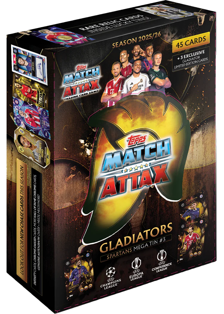 Topps Match Attax 25/26 Gladiators Mega Tin Spartans – Exclusive Trading Cards Collection | SoccerWearhouse