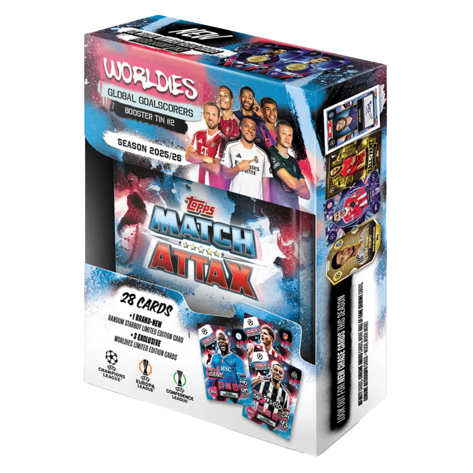 Topps Match Attax 25/26 Global Goalscorers Booster Tin 2 (28 Cards + 3 Limited Edition) | SoccerWearhouse