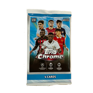 Topps Chrome UEFA Club Competitions Hobby Lite Trading Card Pack 22/23 (4 Cards)