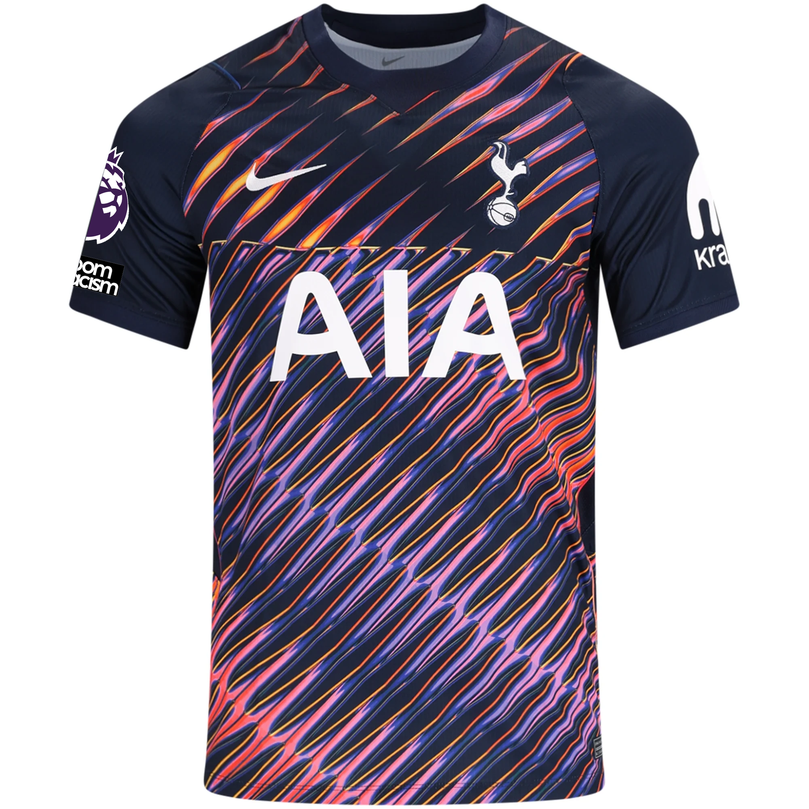 Nike Mens Tottenham Hotspur Away Jersey w/ EPL + No Room For Racism Patches 26/27 (Obsidan/White)