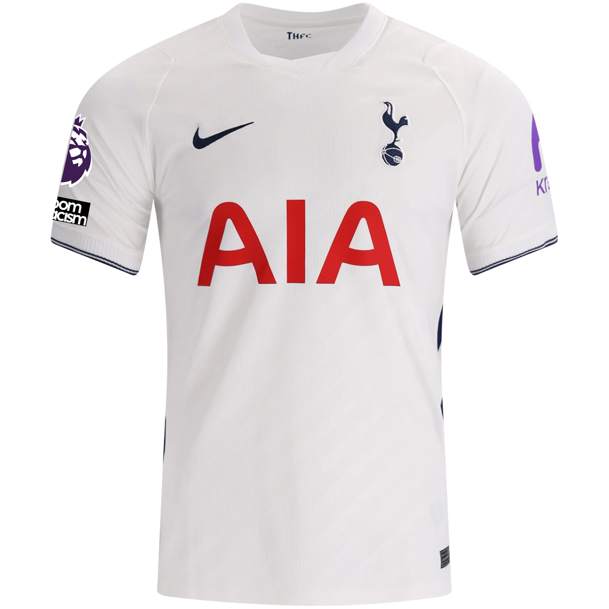 Nike Mens Tottenham Hotspur Home Jersey w/ EPL + No Room For Racism 26/27 (White)