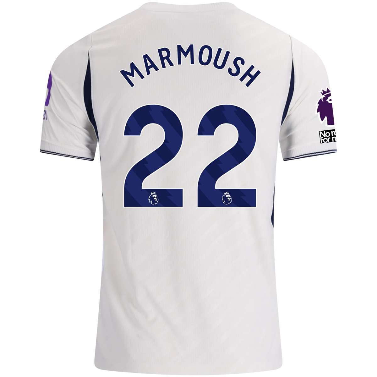Nike Mens Tottenham Hotspur Omar Marmoush Home Jersey w/ EPL + No Room For Racism 26/27 (White)