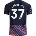 Nike Mens Tottenham Hotspur Micky van de Ven Away Jersey w/ EPL + No Room For Racism Patches 26/27 (Obsidan/White)