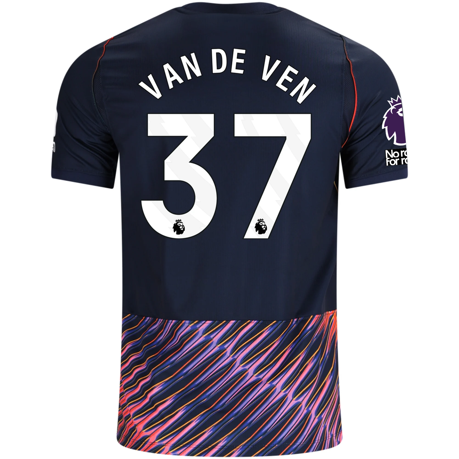 Nike Mens Tottenham Hotspur Micky van de Ven Away Jersey w/ EPL + No Room For Racism Patches 26/27 (Obsidan/White)