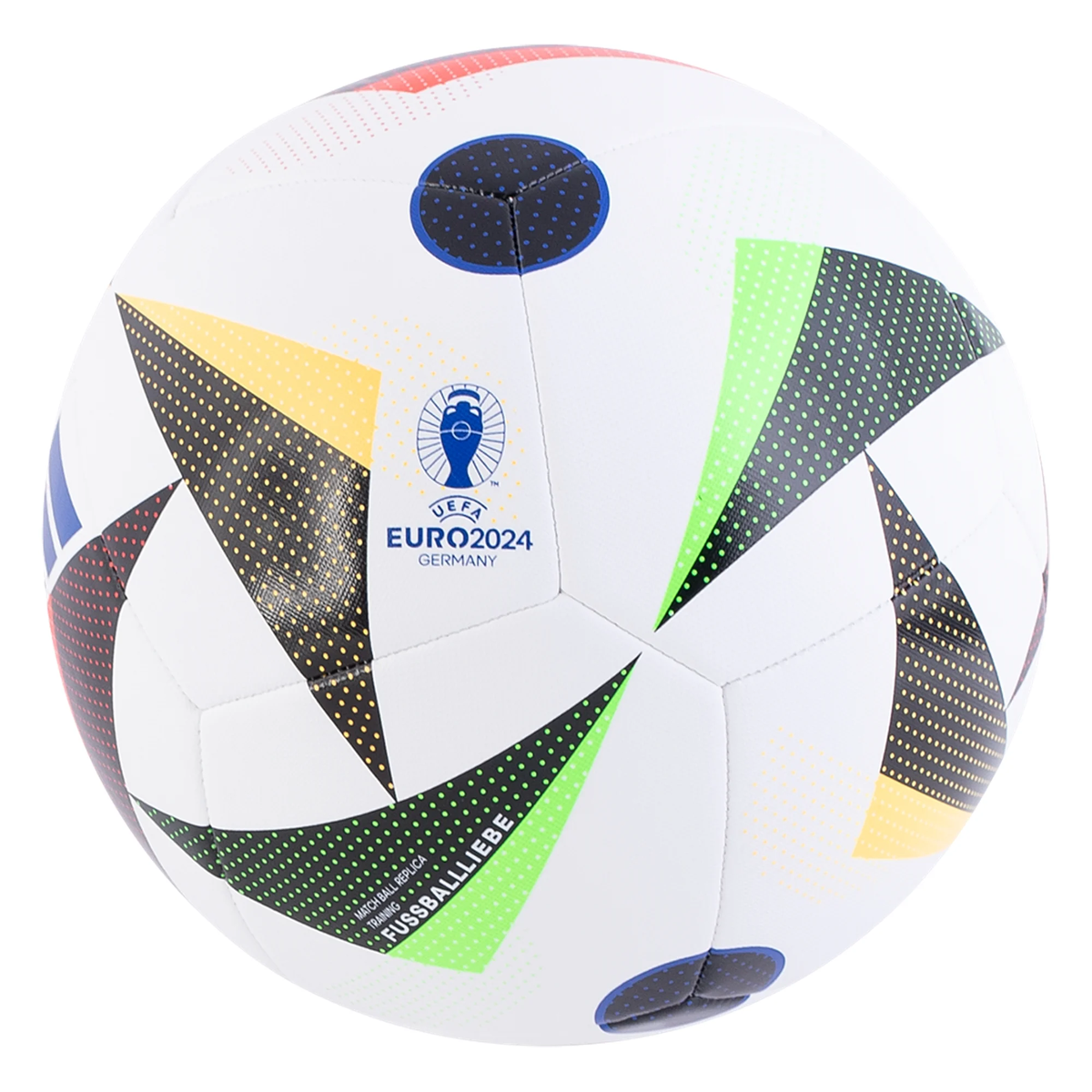 adidas UEFA Euro 2024 Training Ball (White/Black/Glory Blue) Soccer