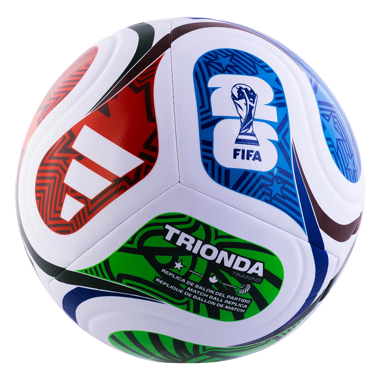 adidas FIFA World Cup 2026 Trionda Training Ball (White/Red/Green/Blue)