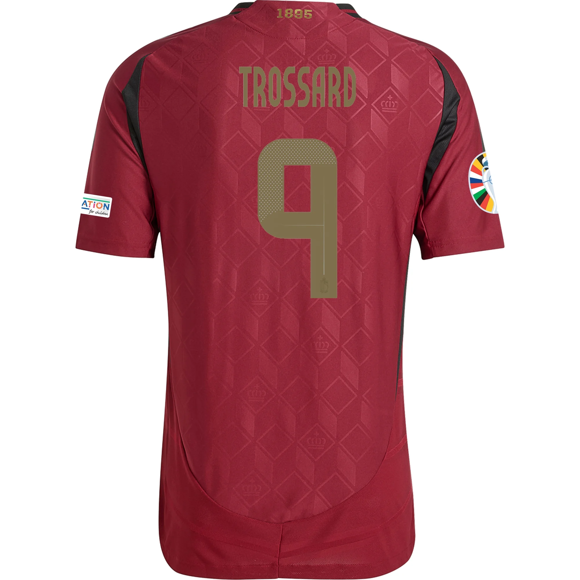 adidas Belgium Authentic Leandro Trossard Home Jersey w/ Euro 2024