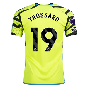 adidas Arsenal Leandro Trossard Away Jersey w/ EPL + No Room For Racism Patches 23/24 (Team Solar Yellow/Black)