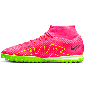 Nike Zoom Superfly 9 Academy Turf Soccer Shoes (Pink Blast/Volt-Gridiron)