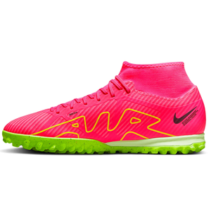 Nike Zoom Superfly 9 Academy Turf Soccer Shoes (Pink Blast/Volt-Gridiron)