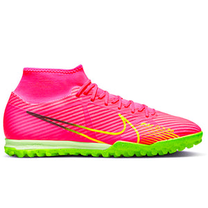 Nike Zoom Superfly 9 Academy Turf Soccer Shoes (Pink Blast/Volt-Gridiron)