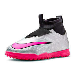 Nike Jr. Zoom Superfly 9 Academy XXV Turf Soccer Shoes (Metallic Silver/Hyper Pink)