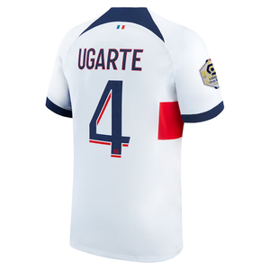 Nike Paris Saint-Germain Manuel Ugarte Away Jersey w/ Ligue 1 Patch 23/24 (White/Midnight Navy)