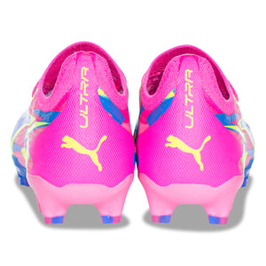 Puma Ultra Ultimate Energy FG/AG Soccer Cleats (Pink/Ultra Blue/Yellow Alert)