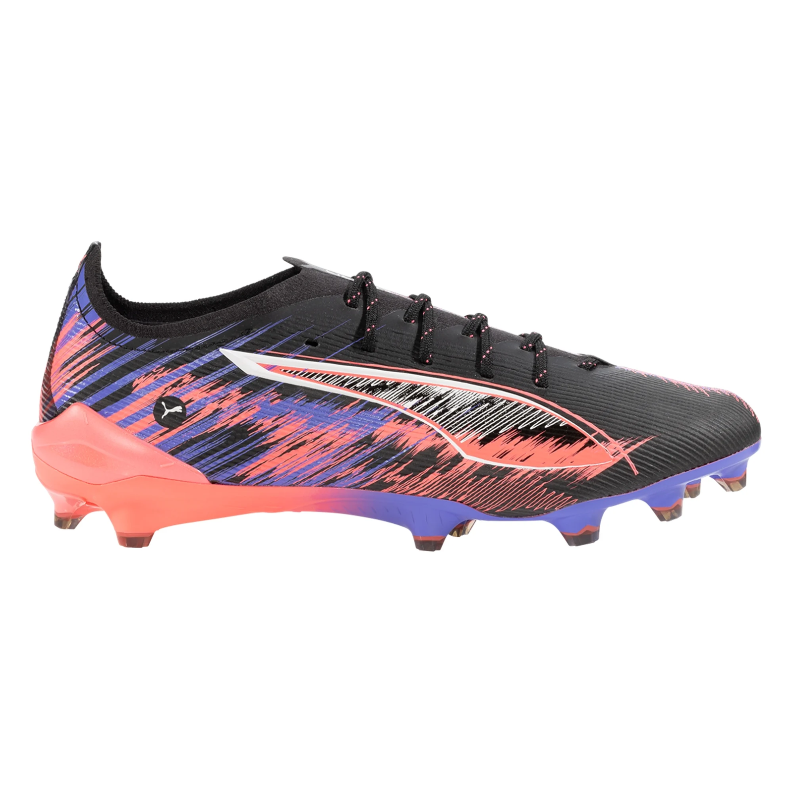 Puma Ultra 5 Ultimate F1 FG Soccer Cleats (Black/Sunset Glow/Dark Amethyst)