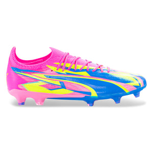 Puma Ultra Ultimate Energy FG/AG Soccer Cleats (Pink/Ultra Blue/Yellow Alert)