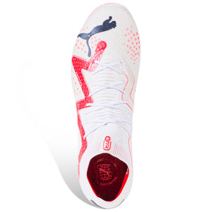 Puma Future Ultimate Soccer Cleats FG/AG Soccer Cleats (Puma White/Fire-Orchid)