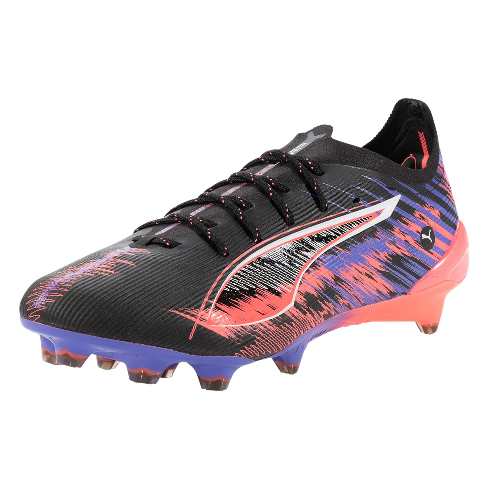 Puma Ultra 5 Ultimate F1 FG Soccer Cleats (Black/Sunset Glow/Dark Amethyst)