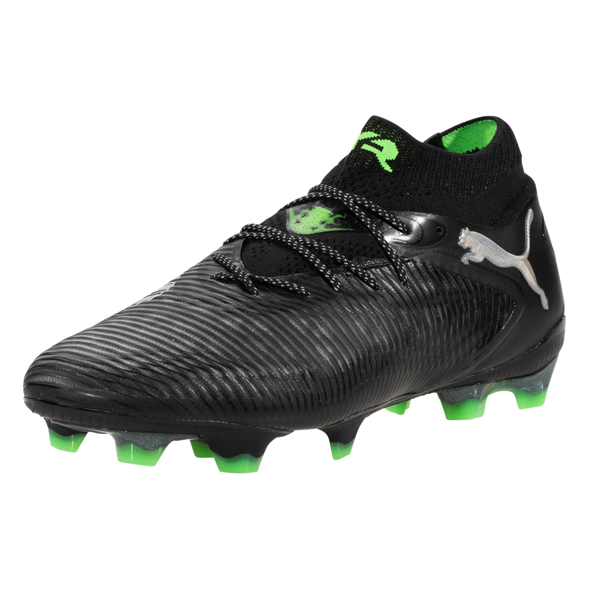 Puma Future 8 Ultimate FG Soccer Cleats (Black/Cool Grey/Fluo Green)