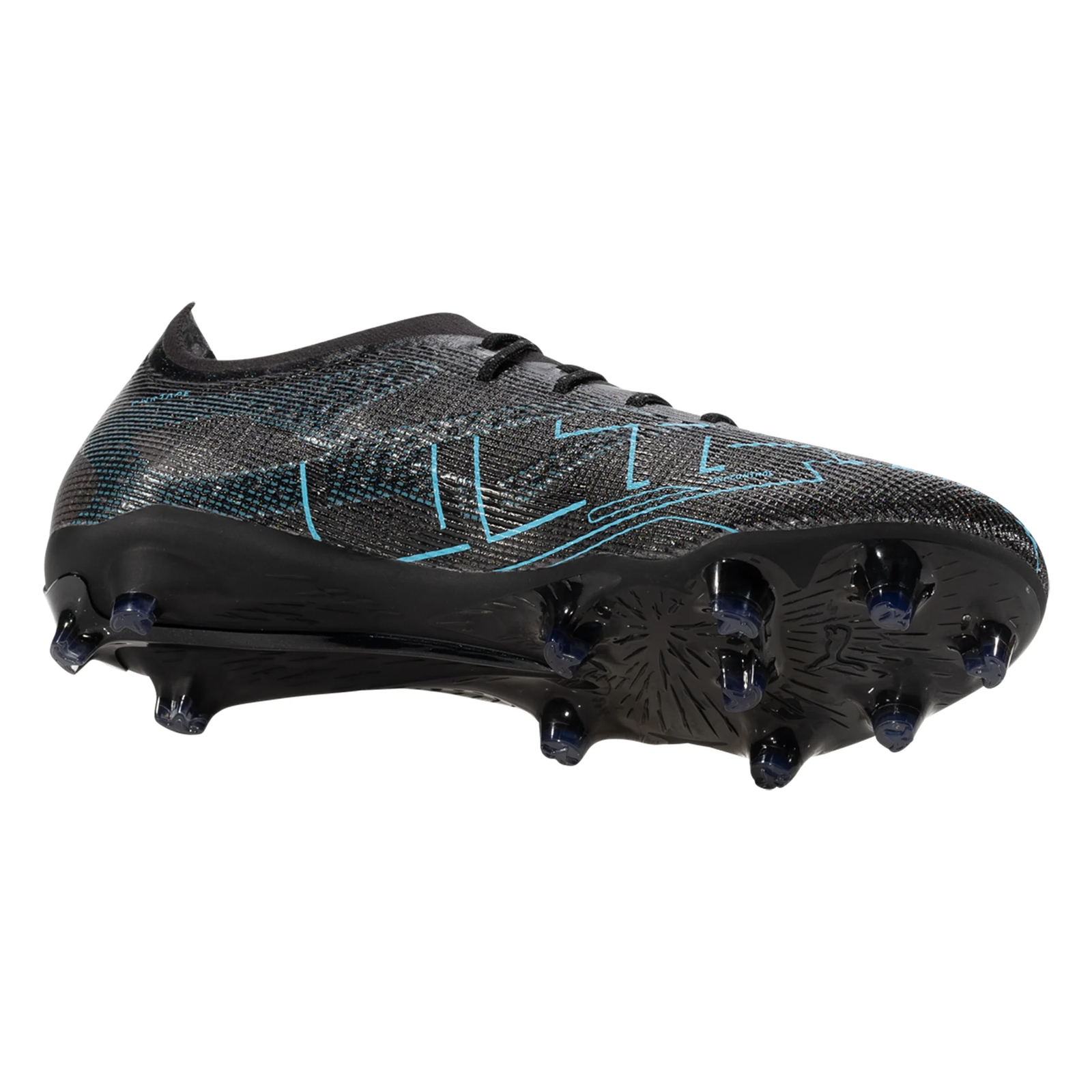 Puma Ultra 5 Pro FG/AG Soccer Cleats (Black/Silver/Bright Aqua)
