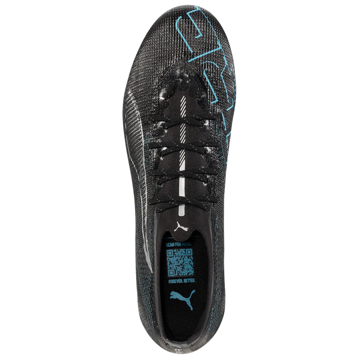 Puma Ultra 5 Pro FG/AG Soccer Cleats (Black/Silver/Bright Aqua)