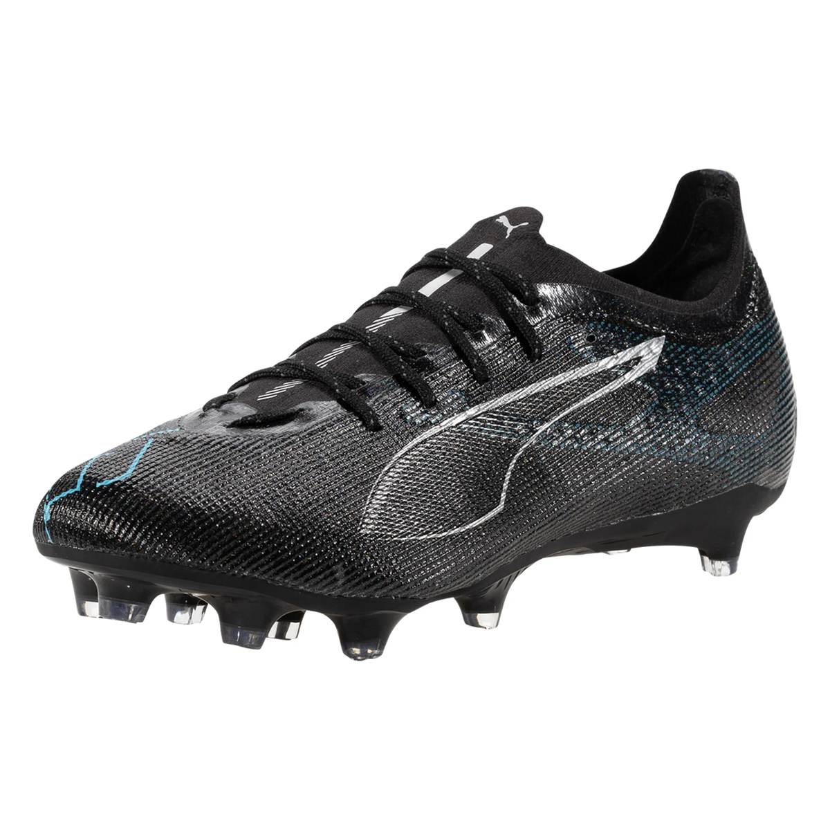 Puma Ultra 5 Pro FG/AG Soccer Cleats (Black/Silver/Bright Aqua)
