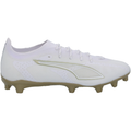 Puma Ultra 6 Pro FG/AG Soccer Cleats (White/Gold)