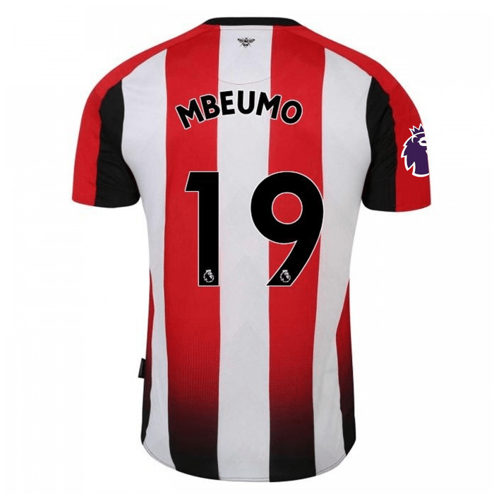 Umbro Brentford Bryan Mbeumo Home Jersey w/ EPL Patch 24/25 (Red/White) | SoccerWearhouse
