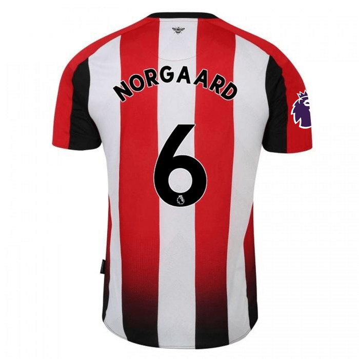 Umbro Brentford Christian Nørgaard Home Jersey w/ EPL Patch 24/25 (Red/White) | SoccerWearhouse