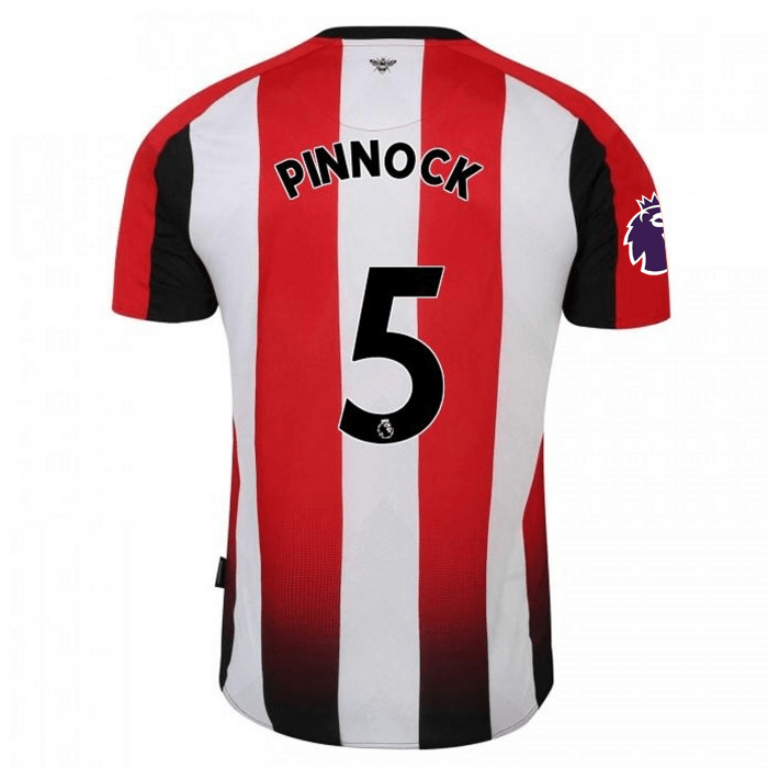 Umbro Brentford Ethan Pinnock Home Jersey w/ EPL Patch 24/25 (Red/White) | SoccerWearhouse