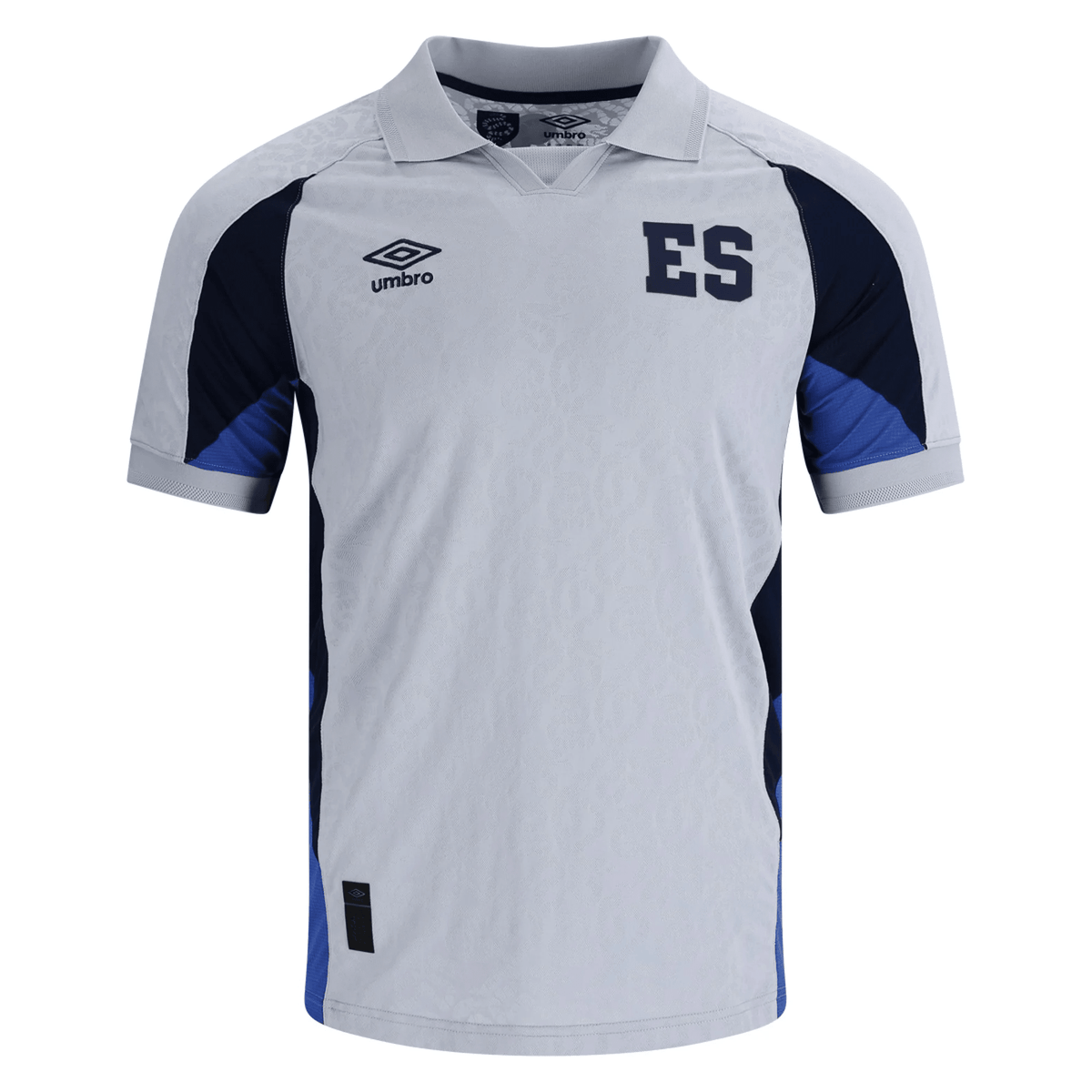 Umbro El Salvador Away Jersey 2026 (Grey/Navy) | SoccerWearhouse