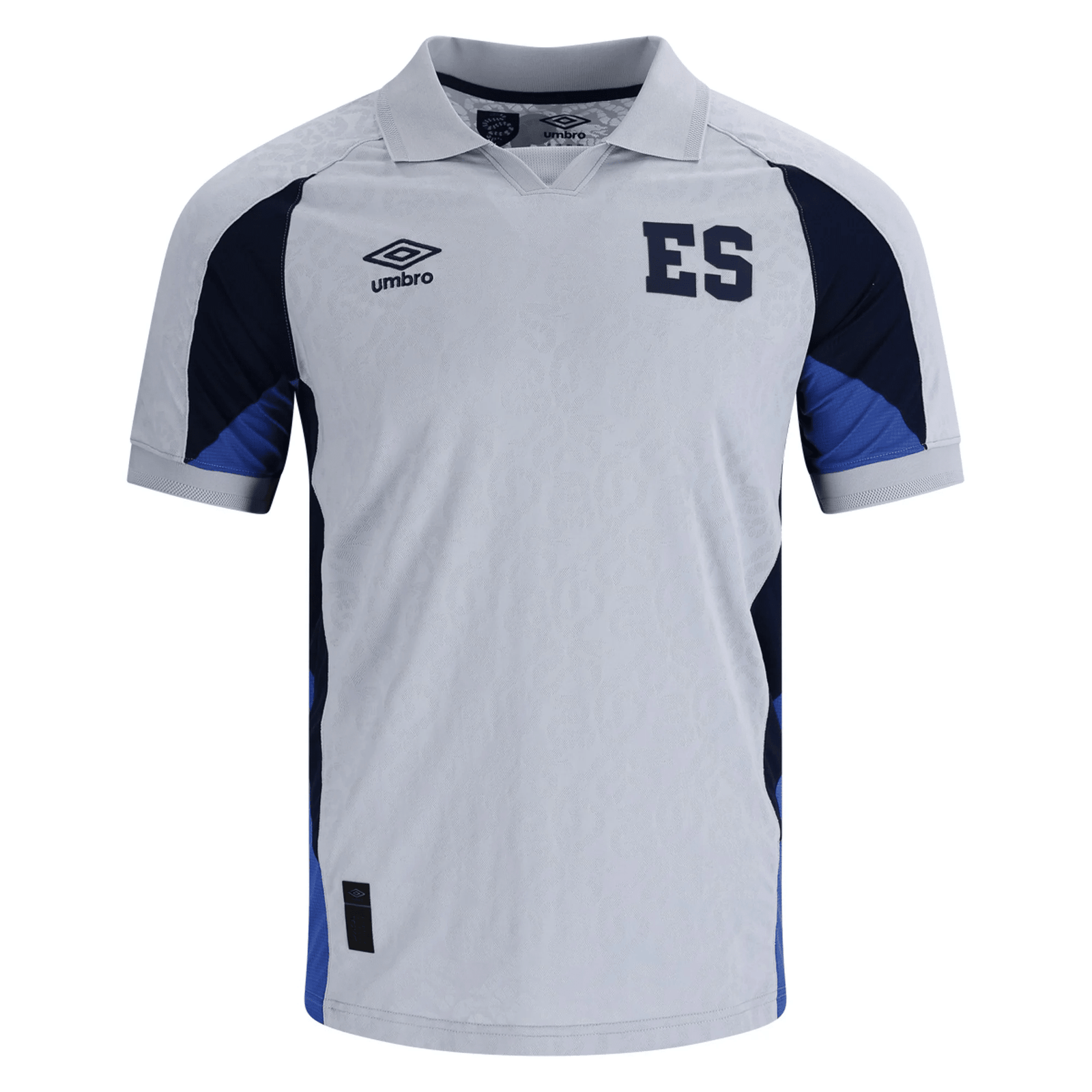 Umbro El Salvador Away Jersey 2026 (Grey/Navy) | SoccerWearhouse