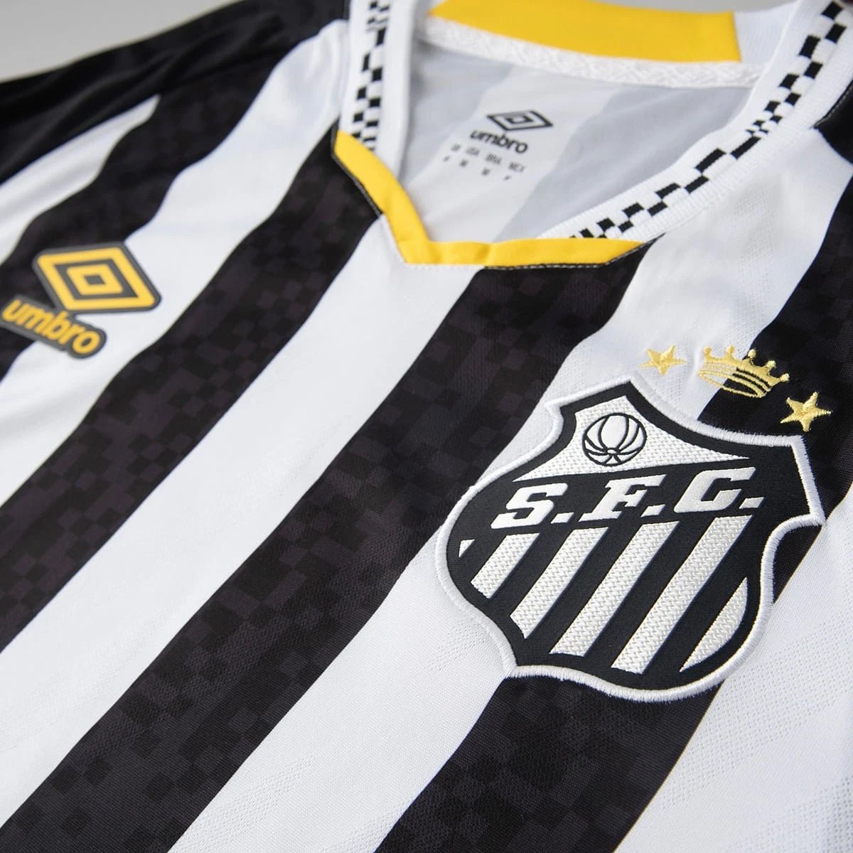 Umbro Men's Neymar Jr Santos FC Away Jersey 25/26 (Black/White) | SoccerWearhouse