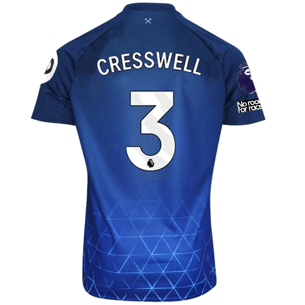 Umbro West Ham Aaron Cressell Third Jersey w/ EPL + No Room For Racism Patches 23/24 (Navy/Sky Blue) | SoccerWearhouse